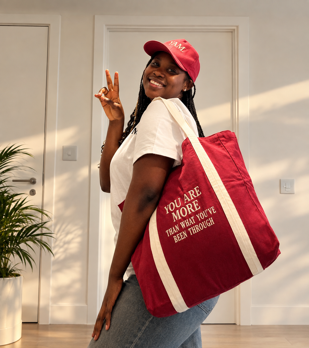 YAM Burgundy Tote & Cap set