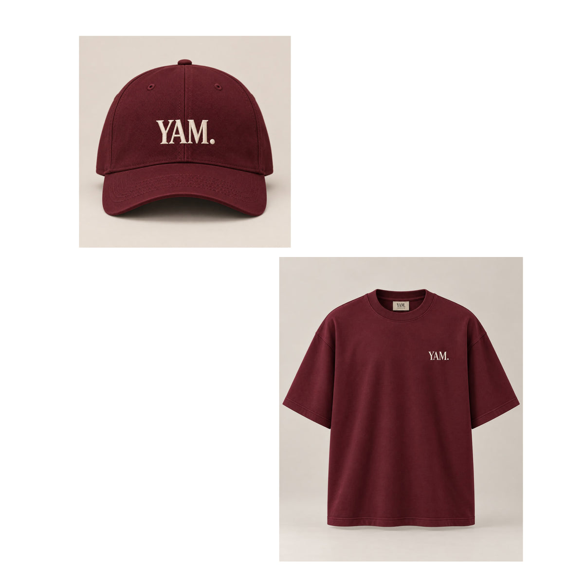 YAM Maroon TEE & Cap Bundle